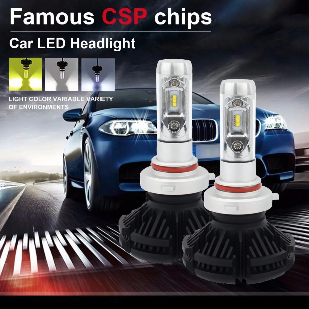 Комплект светодиодных ламп для фар 2 лампочки h7 h4 9005 h1 h10 H8 h11 12000LM CSP | Автомобили и