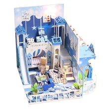 DIY Миниатюрный Кукольный домик с мебели ручной работы деревянные домики для кукол собрать строительные наборы игрушки для детей подарки на день рождения
