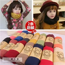 ; сезон осень-зима; Детские хлопковые шарфы ярких цветов; теплые шарфы