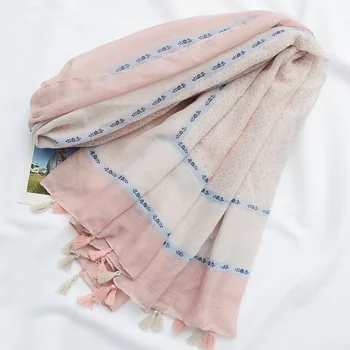 

KYQIAO foulard femme casaco feminino sweet pink scarf women autumn spring Israel style long hijab scarf shawl muffler