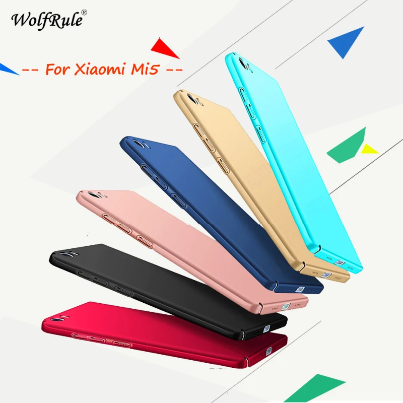 

WolfRule For Cover Xiaomi Mi5 Case Anti Knock Ultra-Thin smooth PC Phone Case For Xiaomi Mi5 Cover Coque Mi 5 5.15''