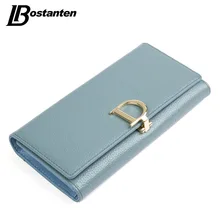 Bostanten 2016 echtem leder frauen brieftaschen luxus berühmte marke brieftaschen für frauen geldbörsen halter damen brieftasche lange geldbörsen