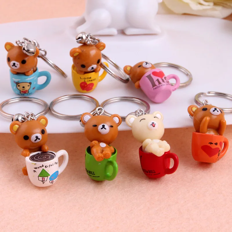 Creative Party Favors Gifts Keychains Fake Cute Bear Key Chain Charms