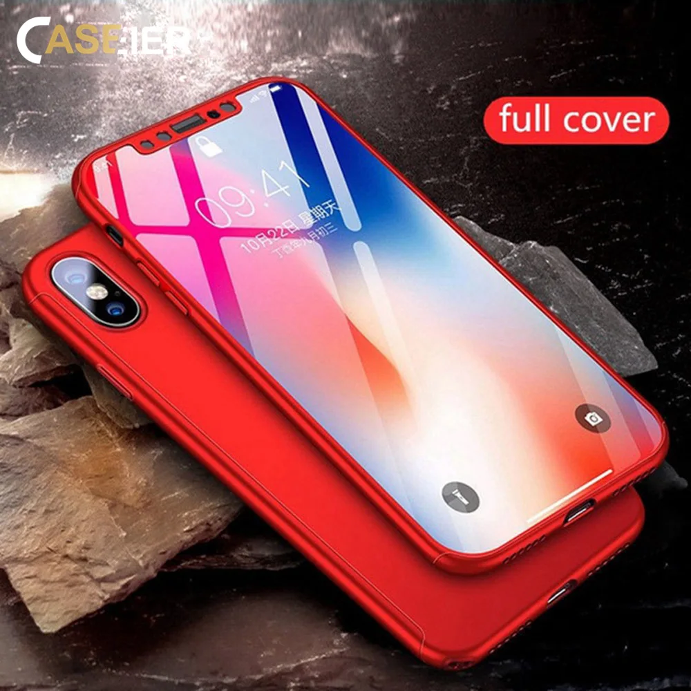 Caseier Простой Полный Чехол для Xiao mi Red 6 pro 7 стекло Xiaomi Redmi 4x Note 5 Plus 8 lite чехол Capinhas |