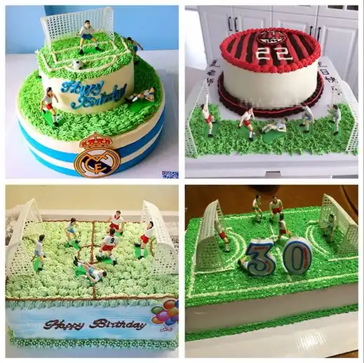 サッカーサッカーケーキトッパーセット装飾誕生日パーティーのケーキサッカーチームサッカーチームシーンケーキ装飾 Cake Decorating Party Cake Decorationfootball Cake Aliexpress