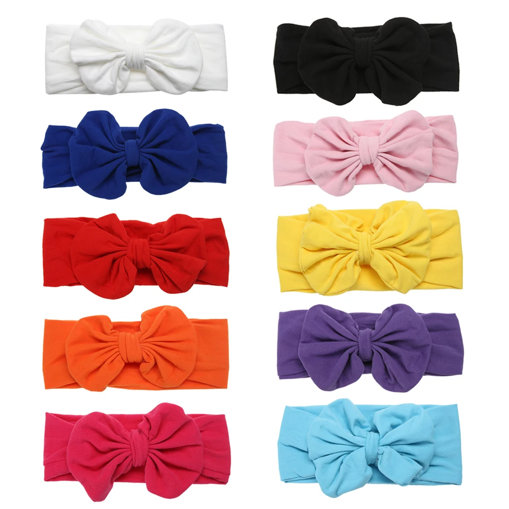 

Soft Baby Headwear Bow-Knot Headband Hair Band Fashion Kids Girls Cotton Bowknot Headband Stretchable Hairband