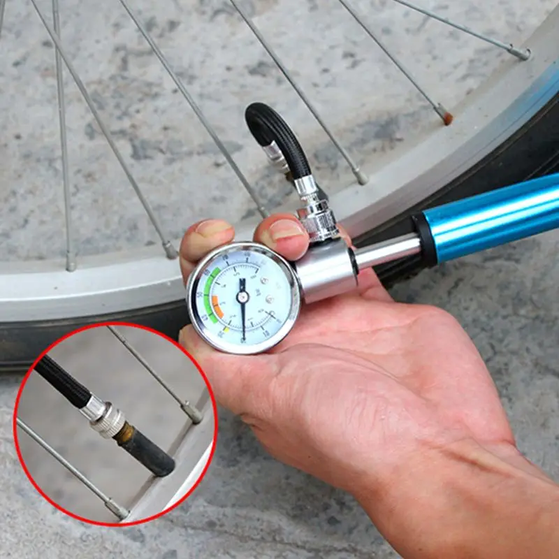 Высокое давление MTB велосипед компактная подвеска вилка и задний Шок насос 88 psi
