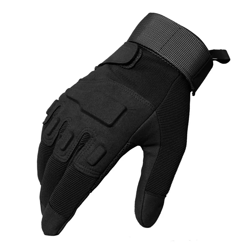 TACVASEN, мужские армейские перчатки, военные перчатки на полный палец, военные тактические перчатки, мужские перчатки для пейнтбола, противоскользящие кожаные перчатки, TD-YWHX-021 - Цвет: Black
