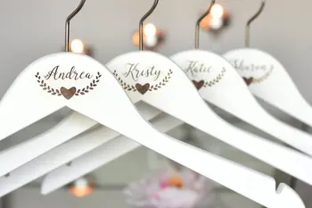 

Personalized name wreath bride Wedding Hanger,Engraved Wedding Clothes Hanger, Dress Hanger, Bridesmaid Hanger Laser Cut