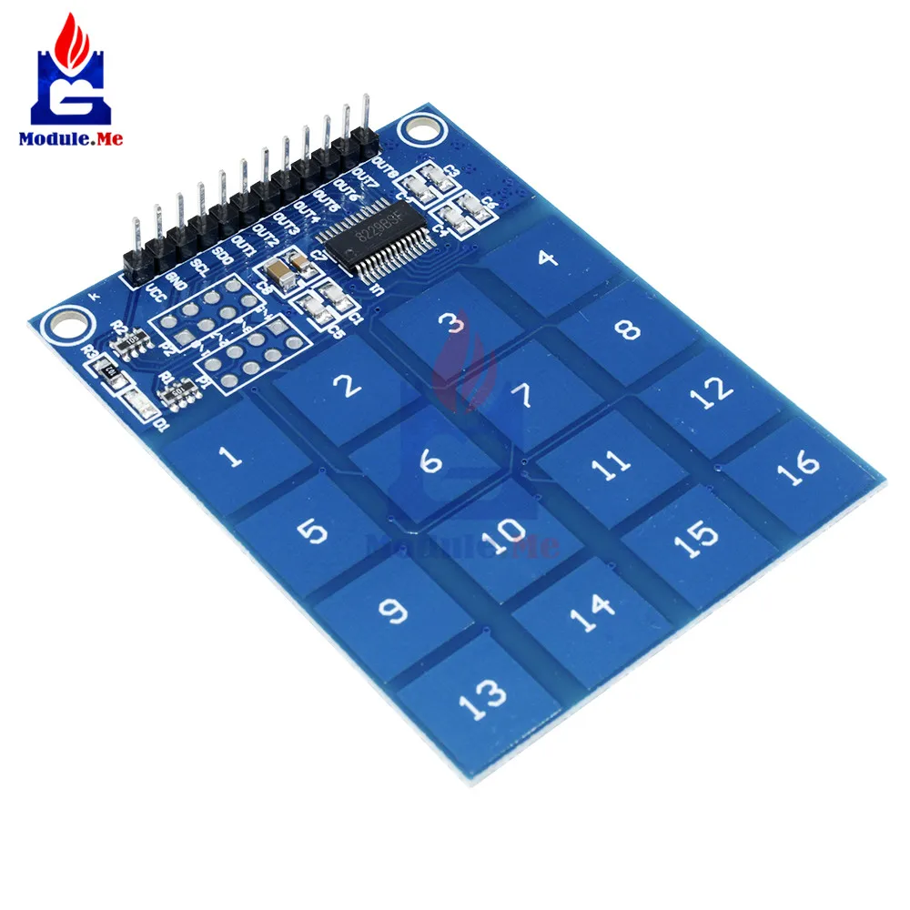 

16 Key Way Channel TTP229 Capactive Touch Switch Digital Sensor IC Module Plate Board For Arduino Low Power Indicator 2.4V 5.5V