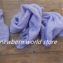 Новорожденные фотографии реквизит плед из ангорской козьей шерсти и шляпа(wrap Размер 45 cmX150cm