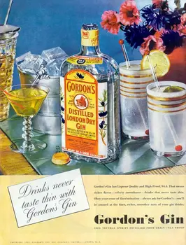 

Vintage Alcohol Wine Beer Poster Gordon's Export Gin - 1937 Classic Canvas Paintings Wall Posters Stickers Home Decor Gift