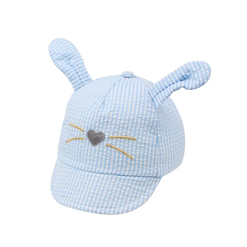 Casual Plaid Baby Cap Cotton Baby Boys Hat Rabbit Ears Baby Hat For Girls Cute Cat Sun Hat Spring Summer New Baby Boy Clothing (31)