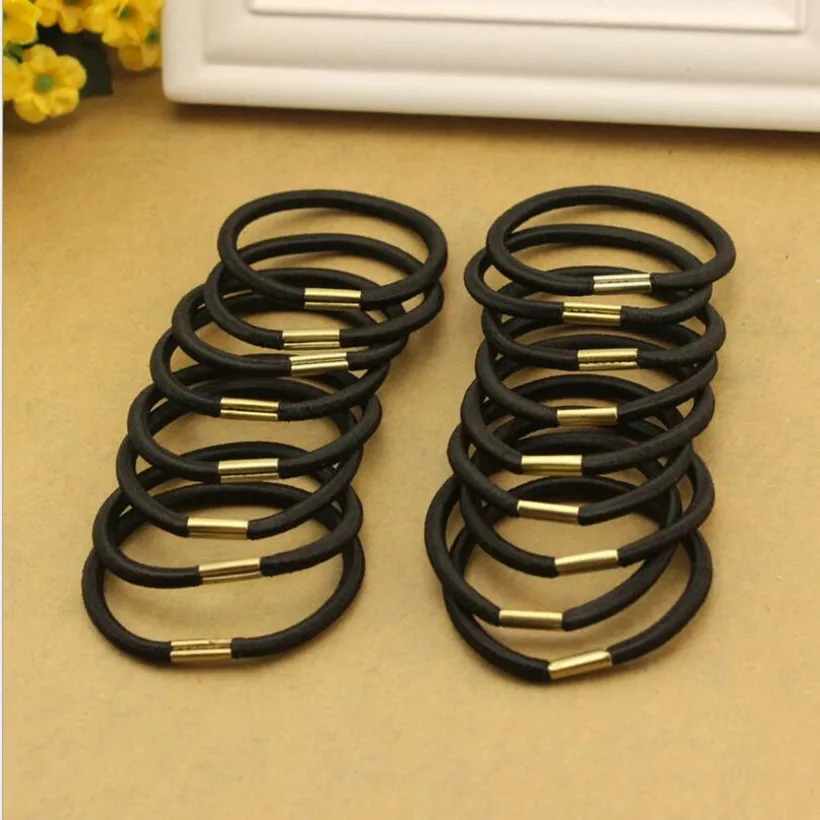 Elastic Hair Bands metal button hair bands for women Simple Rubber Band