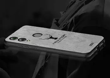 

For Huawei Honor 8X Silicone Cloth Back Phone Cover For Huawei Honor 8X Max Ultra Thin Soft TPU edge Canvas Embossed Deer Case