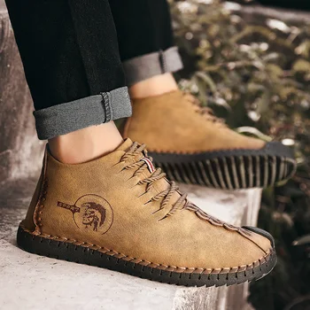 

Men's Casual Shoes Comfortable High-top Men's Leather Shoes Outdoor Non-slip MenMen Vulcanize Shoes Fashion Zapatillas Hombre
