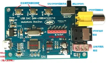 

USB DAC/USB Sound Card/USB to I2S&SPDIF (PCM2706)
