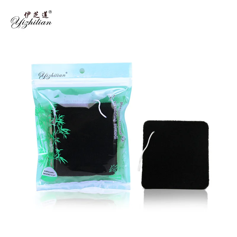 Yizhilian бамбуковый уголь Мытье Ванны лицо двойного назначения губка для мытья лица пушистая кожа деликатное Очищение пушистый макияж хлопок