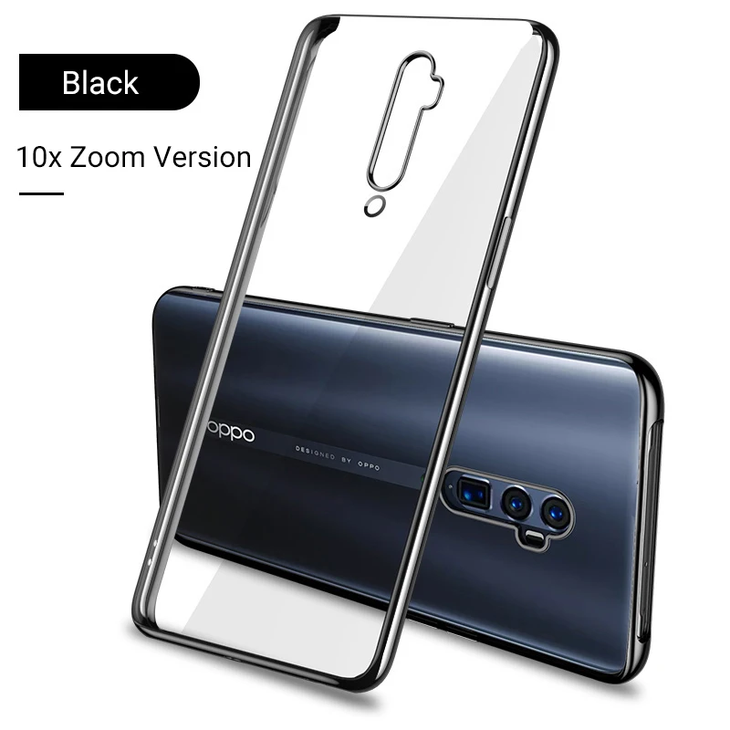 ADKO глянцевый красивый мягкий силиконовый чехол из ТПУ для Oppo Reno Z, прочный Чехол с покрытием для Oppo Reno 5G 10x, версия зума 6,6 дюйма - Цвет: Zoom Black(6.6inch)