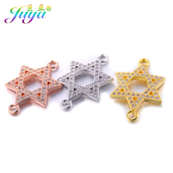 

Gold/Rose Gold Star Of David 2 Loop Charms Accessories For Women Men Needlework Jewelry Bracelet Necklace Earrings Making