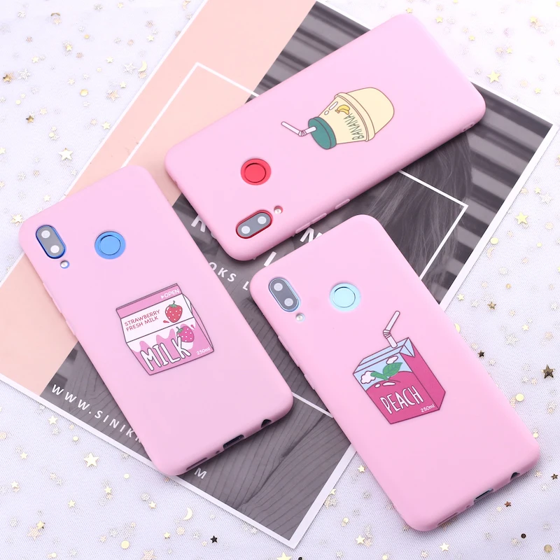 Для Samsung A41 S8 S9 S10 S10e S20 Plus Note 9 10 A7 A8 фруктовый сок молоко банан конфеты силиконовый