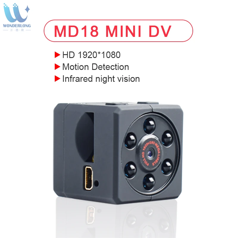 

HD 1080P MD18 Mini Camera Infrared Night Vision Mini Camcorder Motion Detection DV Video voice Recorder Micro Camera