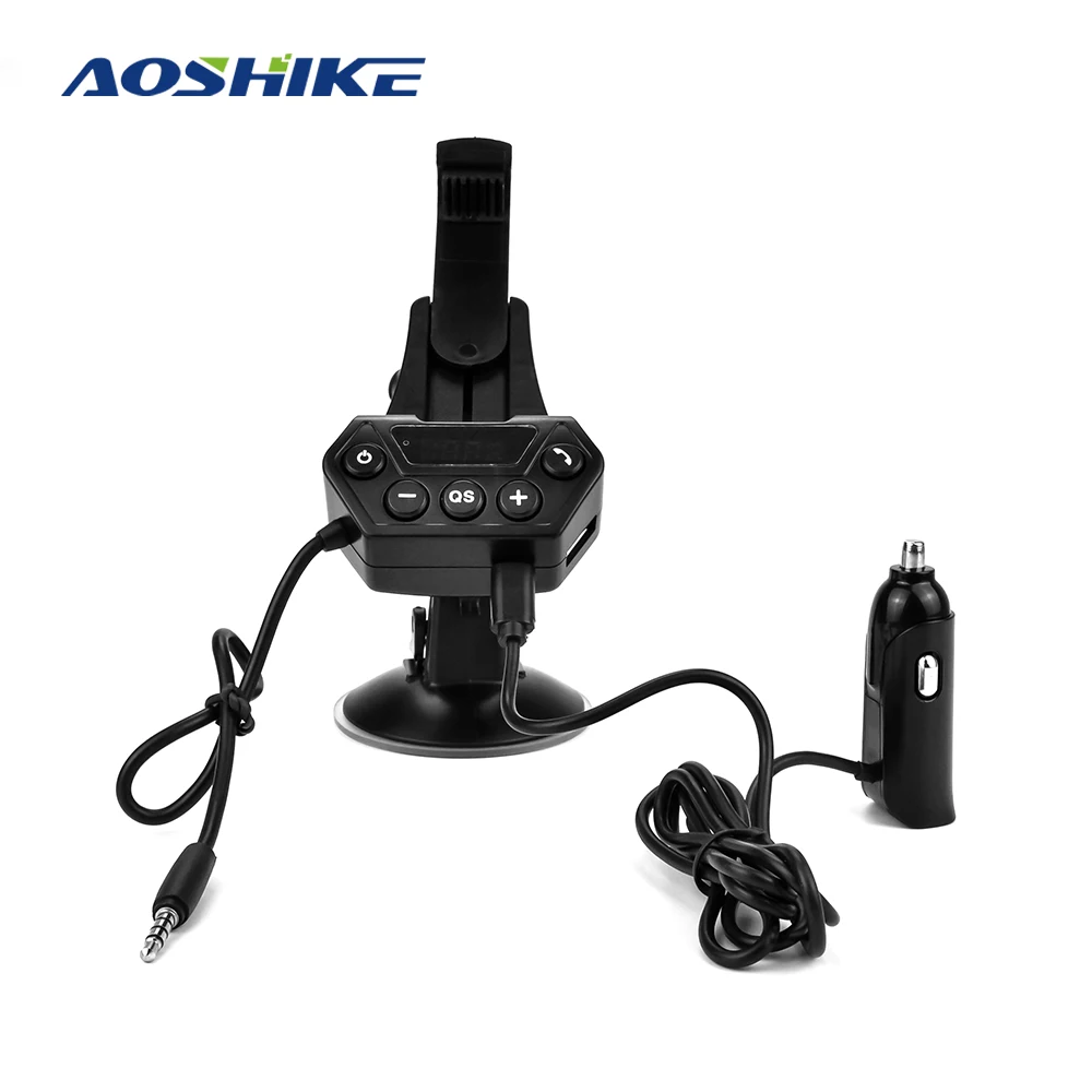 

AOSHIKE Universal Car Mount 360 Degree Adjustable Windshield Mount FM Handfree Transmitter For Smart Phone Bracket Receiver
