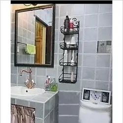 Ванная комната для хранения принадлежностей стеллаж для хранения кованого железа угол стены полки Ванная комната Полки