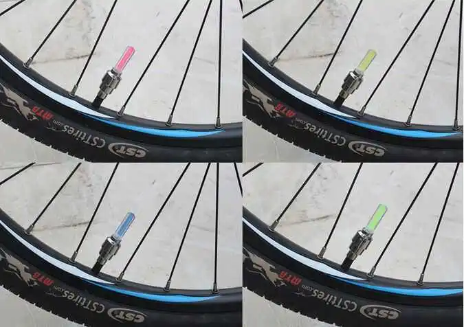 Sale Bike Light with No Battery Mountain Road Bicycle lights LEDS Tyre Tire Valve Caps Wheel Spokes LED Light 5