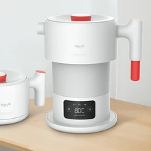11 Deerma 0.6L складной электрический чайник для путешествий, портативный чайник для воды, температурный дисплей, Smart Touch управление, изоляционный горшок