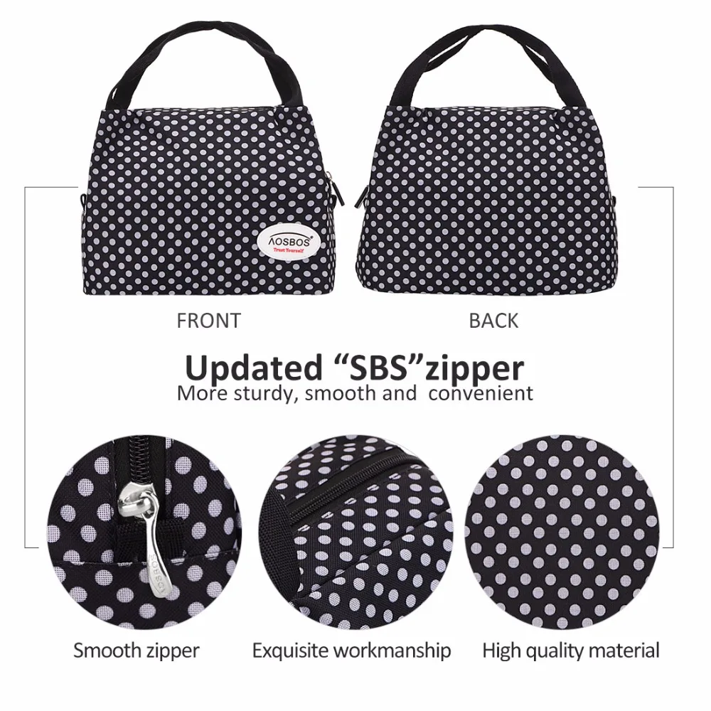 Aosbos Women Lunch Bags Thermal Woman Box Lunchbox Fashion Picnic Storage Container Boxes Cooler Food Carrier Girl Special