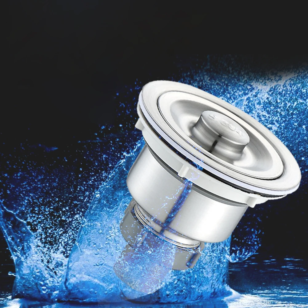 

110mm Stainless Steel Basin Drainer Waterlet Kitchen Replacement Sink Waste Strainer Drain Trap Filter Basket