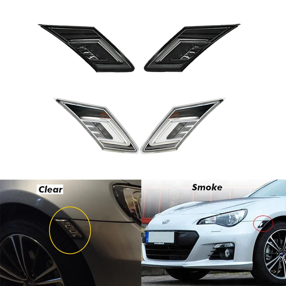

2x LED amber Side Marker Lights white daytime running light For Scion FR-S Subaru BRZ 2013 2014 2015 2016- turn signal light