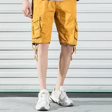 Мужские шорты-карго, разноцветные, свободные, повседневные, короткие штаны, мужские, для работы, путешествий, свиданий, пробежек, компрессионные, потертые, средняя талия, шорты