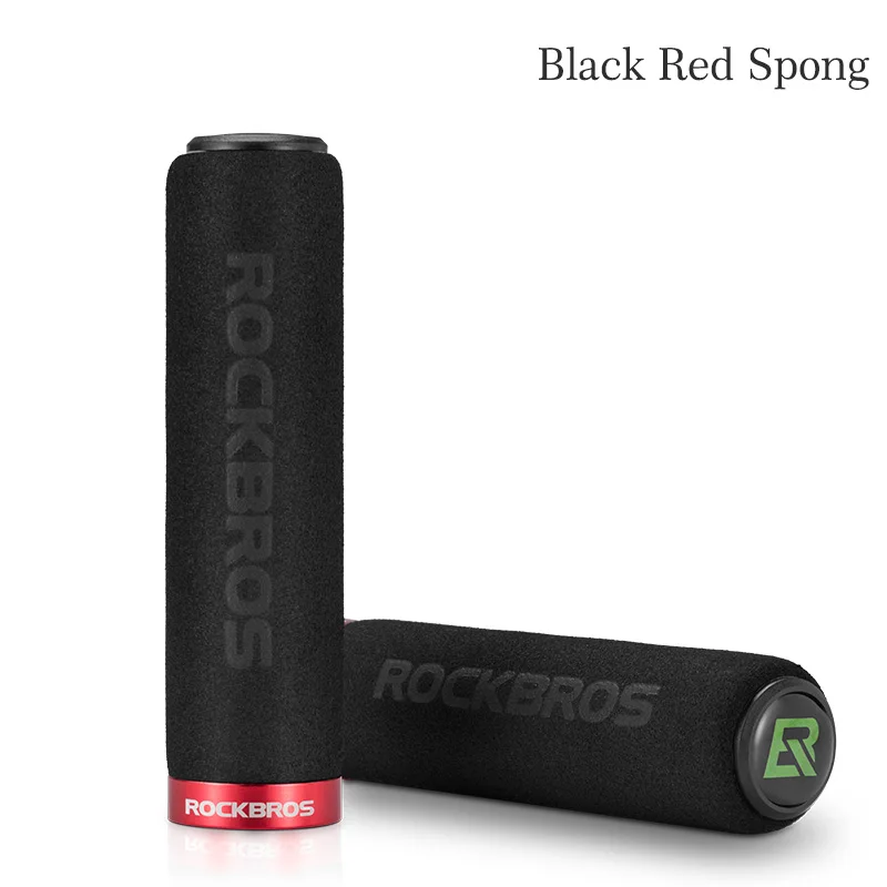 Black Red Spong ROCKBROS велосипедные ручки MTB силиконовые губки мягкие Ultraigh руль Грипсы Анти-занос, удар-поглощающие части велосипеда - Цвет: Black Red Spong
