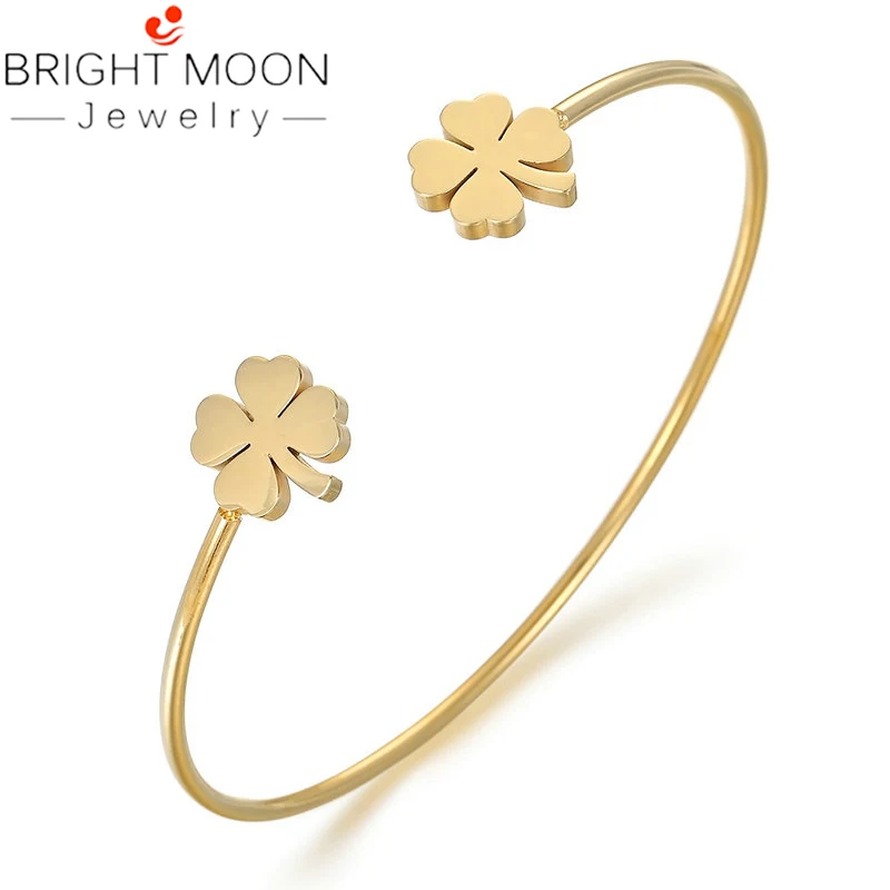 Bright Moon Новое поступление золотые серебряные браслеты из манжеты простой двойной
