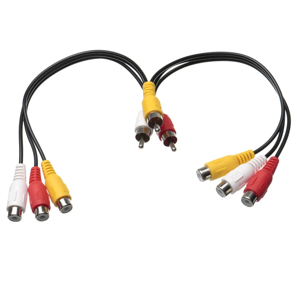 

New 3 RCA Male To 6 RCA Female Plug Splitter Audio TV DVD Video Adapter AV Cable Dropshipping