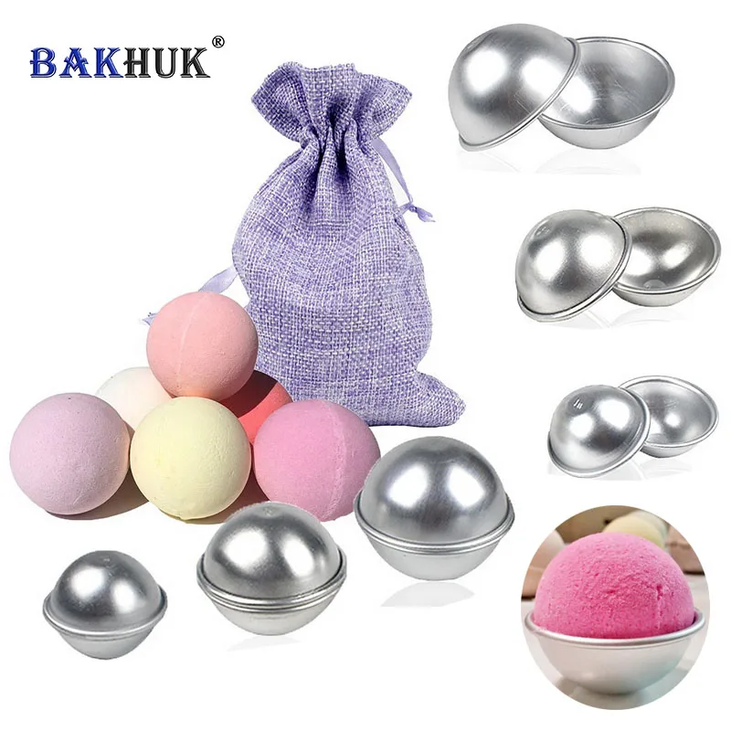 BAKHUK 12pcs Aluminum Sphere Metal Bath Bomb Mold, Handmade Bath Bomb