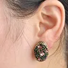 Blucome Vintage Stud Earrings For Women Girls French Hooks Max Brincos Ouro Joias Full Crystal Turkish Jewelry Retro Pendientes ► Photo 3/5