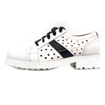 

2018 Cut out Carved White Black Brogue Shoes Full Grain Leather Mens Formal Business Shoes Free Shipping