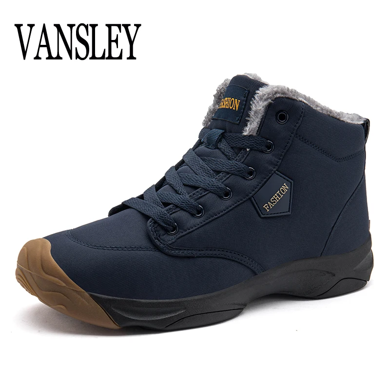 

Couple Unisex Men Boot Winter Snow Boots Keep Warm Waterproof Denim Canvas Boots Plush Ankle Snow Work Shoes Men's Snow Sneakers