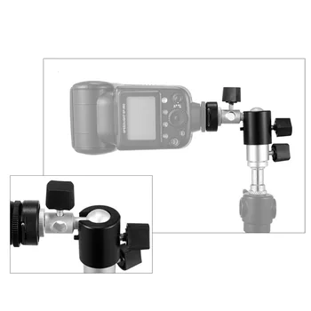 

Flash Bracket C Type with Swivel Ballhead Umbrella Holder 1/4" 3/8" Light Stand Adapter for Speedlite Studio