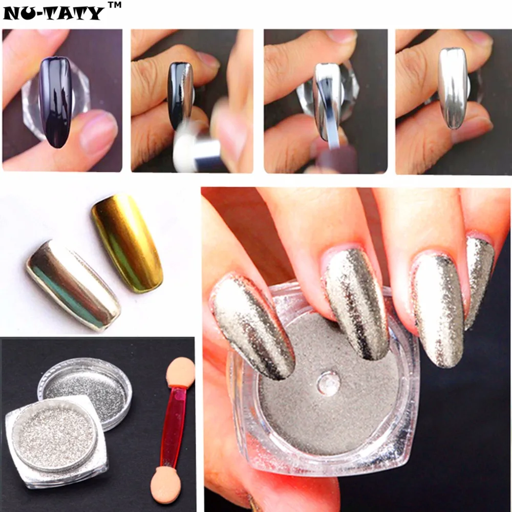Как снять втирку с ногтей Nu TATY 2g/Box Nail Glitter Powder, Shinning Mirror Effect, Eye Shadow Makeup Du