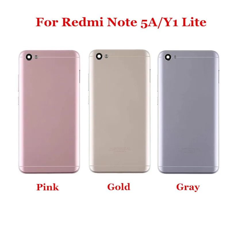 

10pcs/Lot Back Battery Cover Housing Case With Side Buttons for Xiaomi Redmi Note 5A Y1 Lite / Note 5A Prime Y1