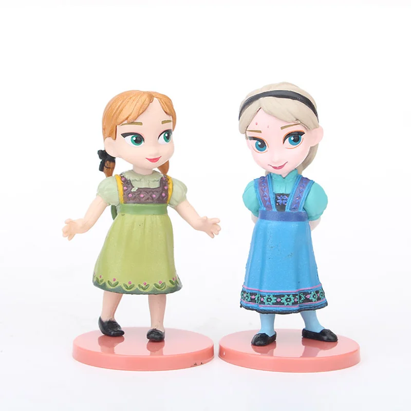 9pcs/set Disney Princess Frozen Elsa Anna Moana Tinker Bell Action Figure Toys Girl Birthday Gifts PVC Model Princess Alice