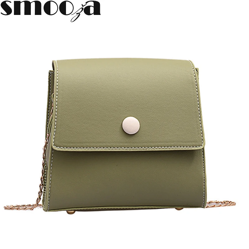 

SMOOZA 2019 New women's Shoulder Bag Messenger Chain Mobile Phone Bags Fashion Wallet green Women Bag small Shoulder Cute