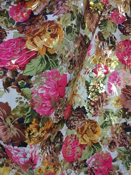 Материал, топ с рисунком, Модный узор, цветы, мигающий пэчворк на поверхности, для платья, ткань для шитья, для микро драпировки - Цвет: Color 3