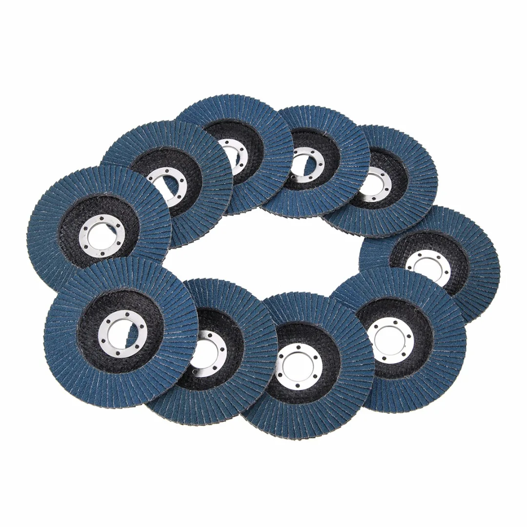 

10pcs Premium Zirconium Oxide Mayitr Flap Sanding Grinding Disc 115mm 4-1/2" * 7/8" Grit 60# Angle Grinder Wheels Accessory