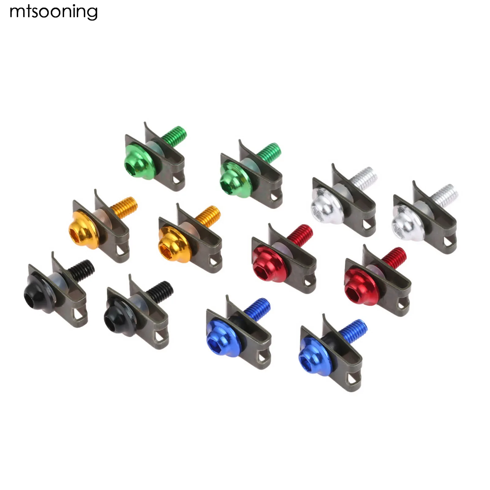 

mtsooning 10Pcs Motorcycle Body Fairing Bolts 5mm/0.2" Fastener Clips Screw Spring Bolots Nuts New Universal CNC Aluminium
