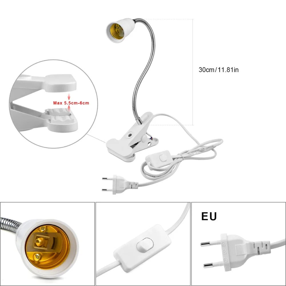60 126 200 светодиодов, светильник для выращивания растений с зажимом, фито-лампы E27, Цветочная гидропоника, система для внутреннего сада, теплица, штепсельная вилка европейского стандарта
